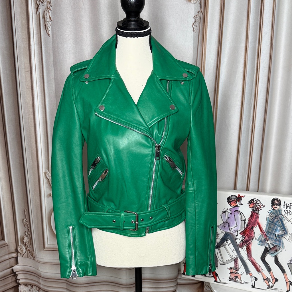 Walter Baker Vibrant Green Leather Jacket